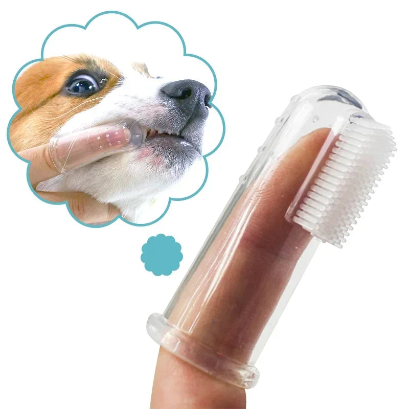 Cepillo Dental de Dedo para Mascotas | Limpieza de Dientes y Antisarro para Perros y Gatos de Silicona Suave